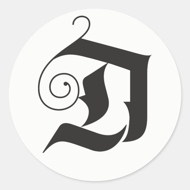 Adesivo Redondo Traje os monogramas modernos com letras modernas (Frente)