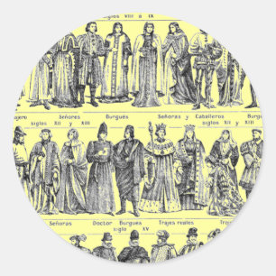 Adesivo Redondo Trajes históricos