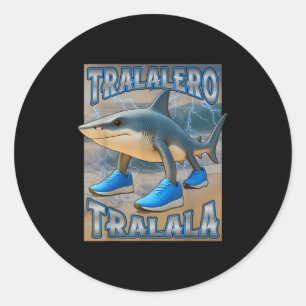 Adesivo Redondo Tralalalero Tralala Italiano Brainrot Memória Aniv