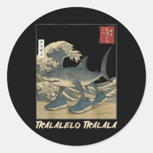 Adesivo Redondo Tralalalero Tralala Shark Italiano Brainrot Mema J