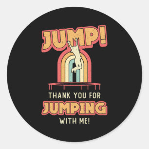 Adesivo Redondo Trampoline Jump Obrigado Gymntering Trampolining