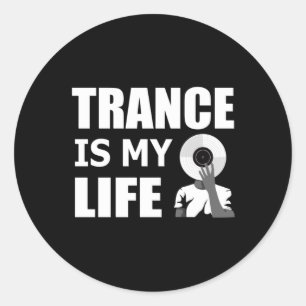 Adesivo Redondo Trance Techno Music Rave DJ House Dance Dift Idea