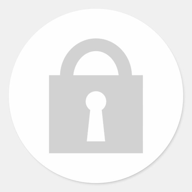 Adesivo Redondo Tranque. Ícone Secreto ou Confidencial Superior. (Frente)