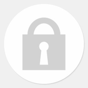 Adesivo Redondo Tranque. Ícone Secreto ou Confidencial Superior.