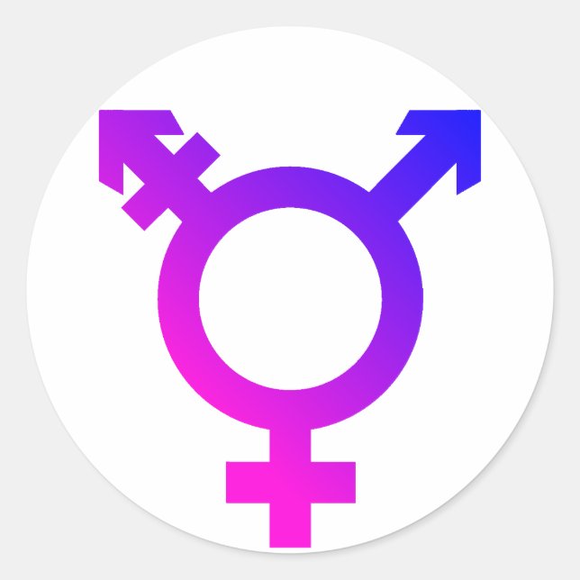 Adesivo Redondo Trans* Símbolo rosa/azul (Frente)