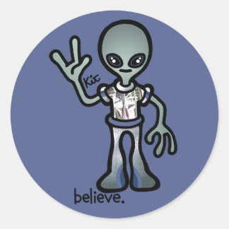 Adesivo Redondo transferência de alienígena