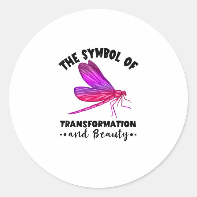 Adesivo Redondo Transformation Beauty Nature Insect Dragonflies Dr (Frente)