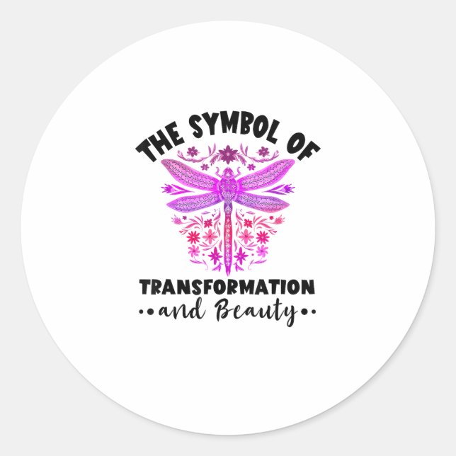 Adesivo Redondo Transformation Beauty Nature Insect Dragonflies Dr (Frente)