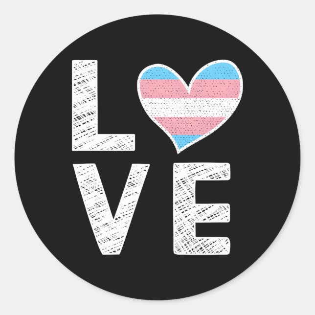 Adesivo Redondo Transgender Love Trans Pride Flag (Frente)