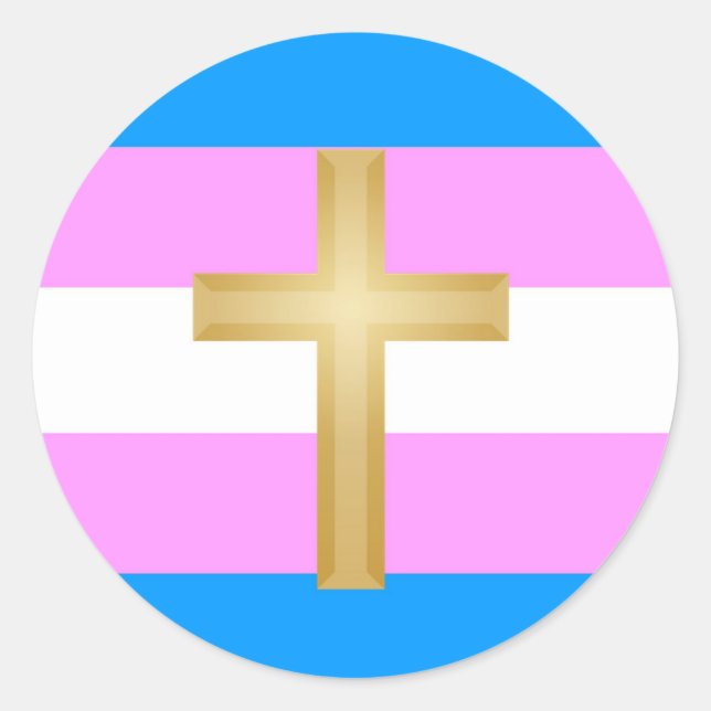 Adesivo Redondo Transgênero para o Cristo (Frente)