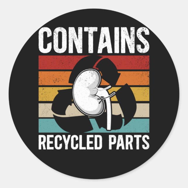 Adesivo Redondo Transplante De Rim Cuto Destinatário Do Órgão (Frente)