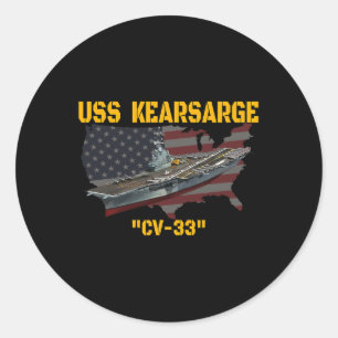 Adesivo Redondo Transportadora Aérea Uss Kearsarge Cv-33 Veteran D