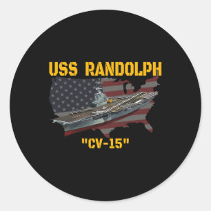 Adesivo Redondo Transportadora Aérea Uss Randolph Cv-15 Veteranos 