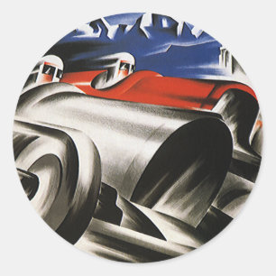 Adesivo Redondo Transporte Antigo, Carros Esportivos de Corrida