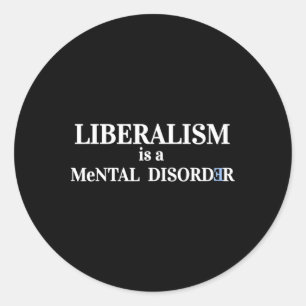 Adesivo Redondo Transtorno Mental Anti Liberal Re Eleger Trump Pro
