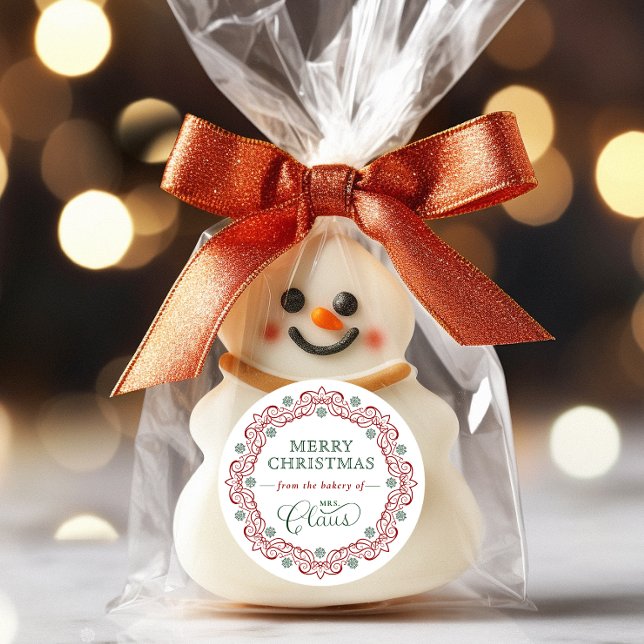 Adesivo Redondo Tratado de Natal da Padaria Claus (Criador carregado)