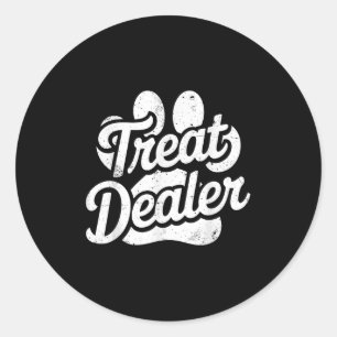 Adesivo Redondo Trate Dealer Camisa Engraçada Proprietário do Cach