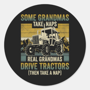 Adesivo Redondo Trator Vovó Fazenda Oferece Tra Real Vovô