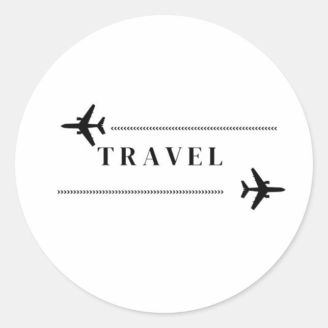 Adesivo Redondo Travel airplane T-Shirt (Frente)