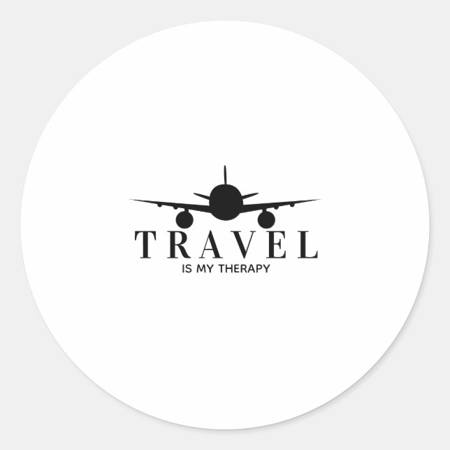 Adesivo Redondo Travel is my tharapy (Frente)