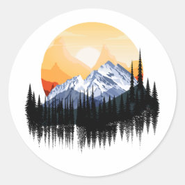 Adesivo Redondo Travelling in mountains graphic