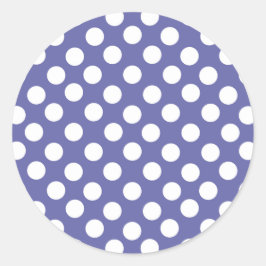 Adesivo Redondo travessa branca roxa de bolinhas