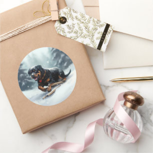 Adesivo Redondo Travesseiro decorativo de inverno de neve de Natal