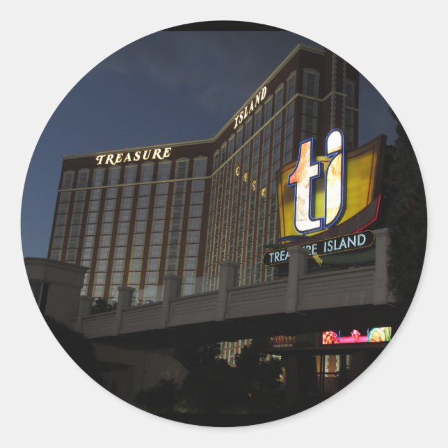 Adesivo Redondo Treasure Island Las Vegas (Frente)