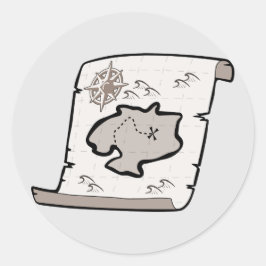 Adesivo Redondo Treasure Map Round Sticker
