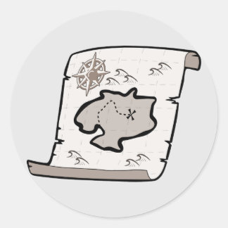 Adesivo Redondo Treasure Map Round Sticker