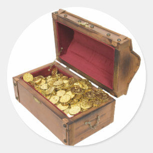 Adesivo Redondo TreasureChestGold100309