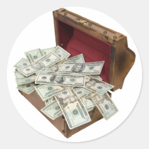 Adesivo Redondo TreasureChestMoney100309