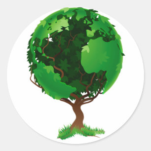 Adesivo Redondo Tree Globe Stickers