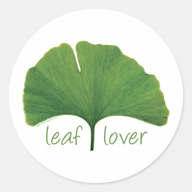 Adesivo Redondo Tree Hugger, Leaf Lover - Ginkgo (Frente)