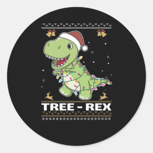 Adesivo Redondo Tree-Rex Funny Dinosaur Pun T-Rex