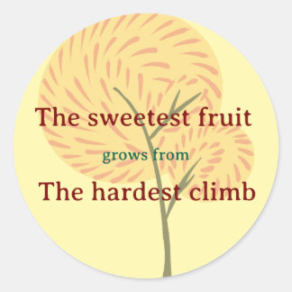 Adesivo Redondo Tree with fire-like flowers and inspiration quote