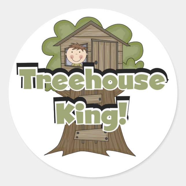 Adesivo Redondo Treehouse King Camisetas e presentes (Frente)