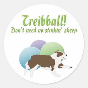 Adesivo Redondo Treibball - não precise nenhum carneiro de Stink'