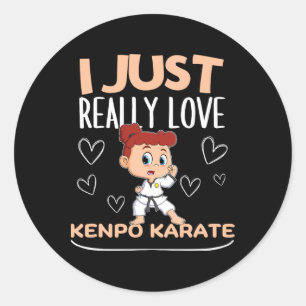Adesivo Redondo Treinador Americano Kenpo Girl, Eu amo Kenpo