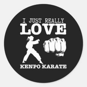 Adesivo Redondo Treinador Americano Kenpo Girl, Eu amo Kenpo
