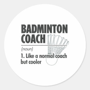 Adesivo Redondo Treinador de Badminton Definição do Substantivo Ba
