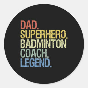 Adesivo Redondo Treinador de badminton pai