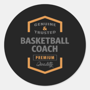 Adesivo Redondo Treinador de Basquete