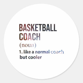 Adesivo Redondo Treinador De Basquete Como Um Treinador Normal, Ma