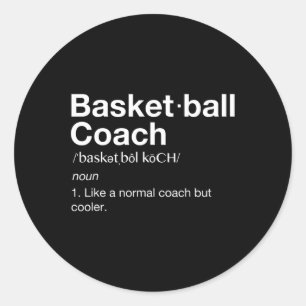 Adesivo Redondo Treinador de basquete - Definição de basquete de d