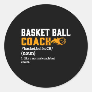 Adesivo Redondo Treinador de basquete Definição de Oferta Diversão