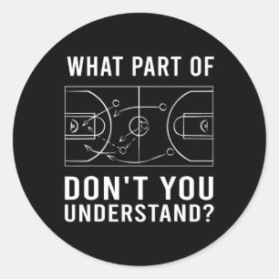 Adesivo Redondo Treinador De Basquete Divertido Para Mulheres Diag