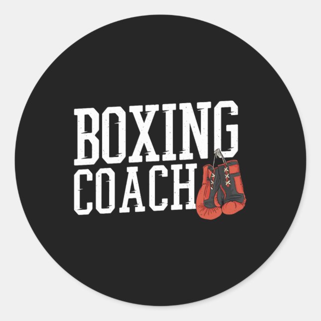 Adesivo Redondo Treinador de Boxe  (Frente)