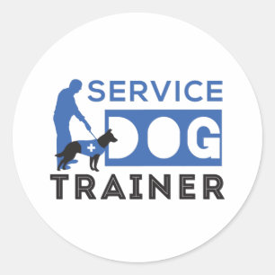 Adesivo Redondo Treinador de Cães de Serviço
