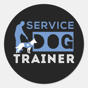 Adesivo Redondo Treinador de Cães de Serviço